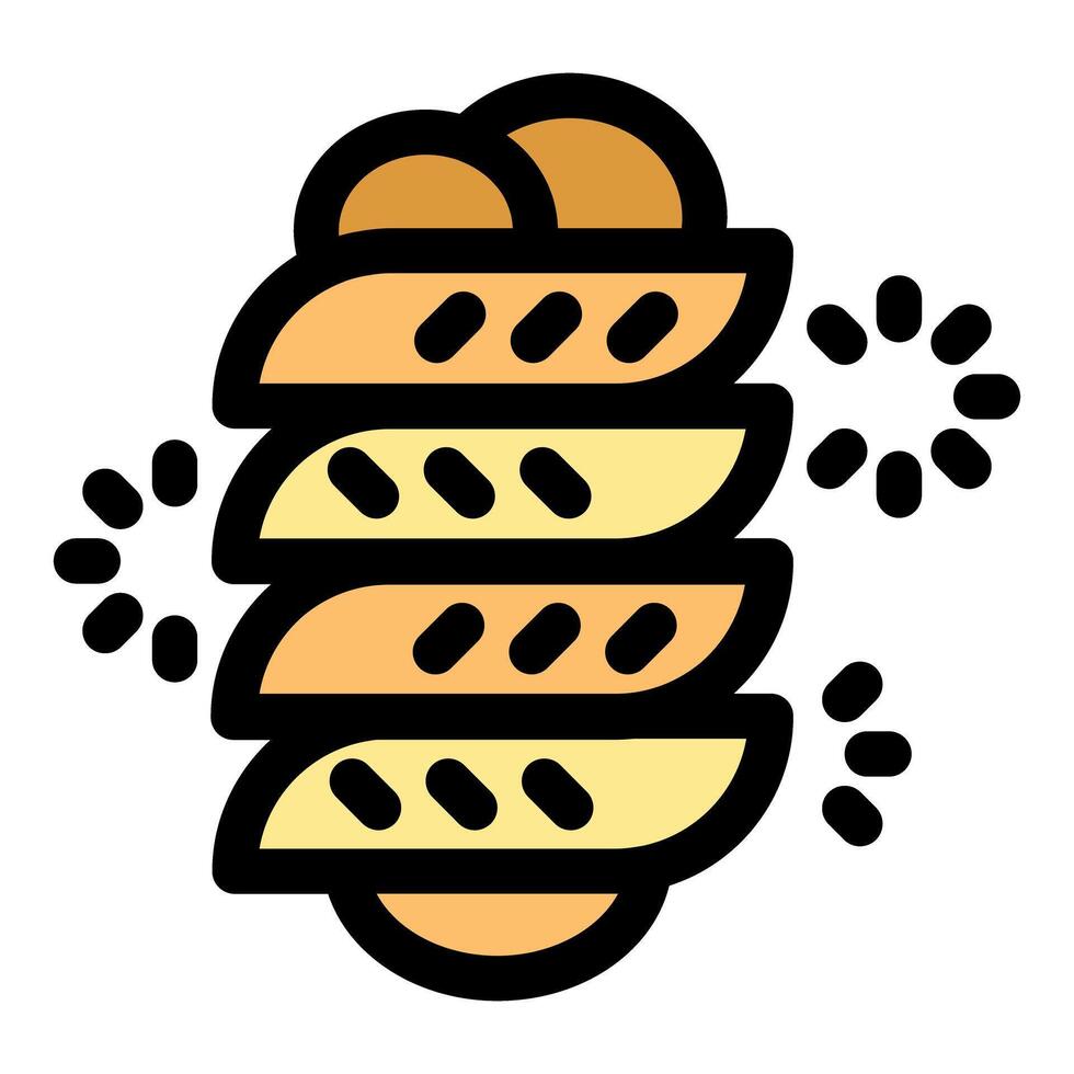 Stack of empanadas rotating, traditional south american food, argentinian and chilean cuisine vector