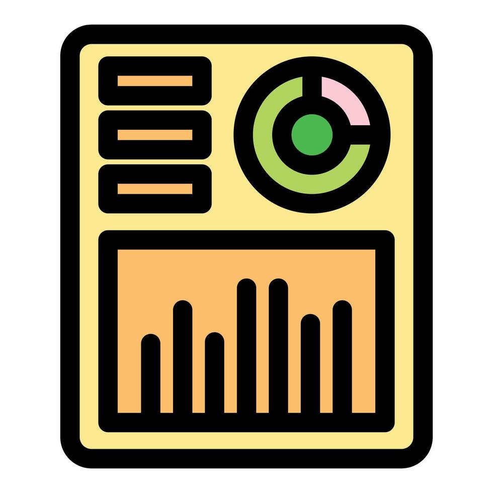 Business dashboard showing key performance indicators with charts and data visualizations vector