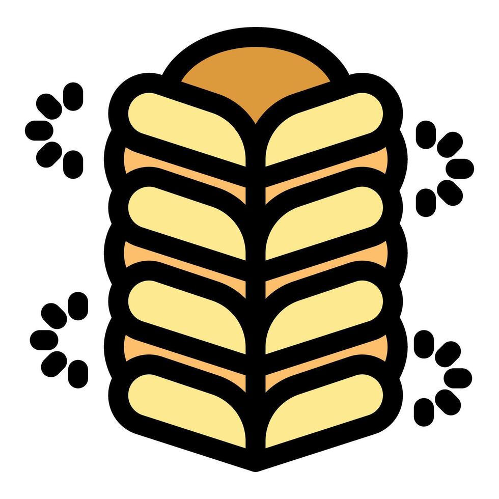 Wheat grain growing and producing flour for bread and bakery products vector