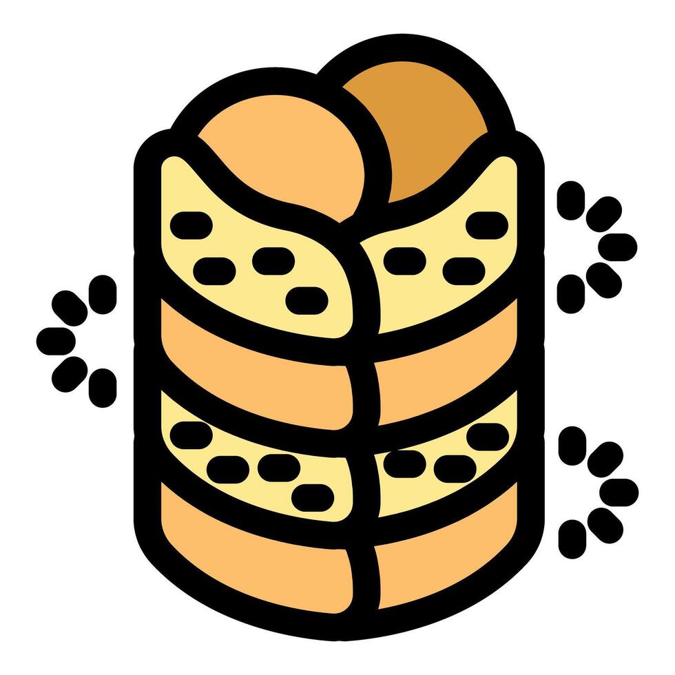 Delicious crunchy wafer cookies stacked high, ready to enjoy vector