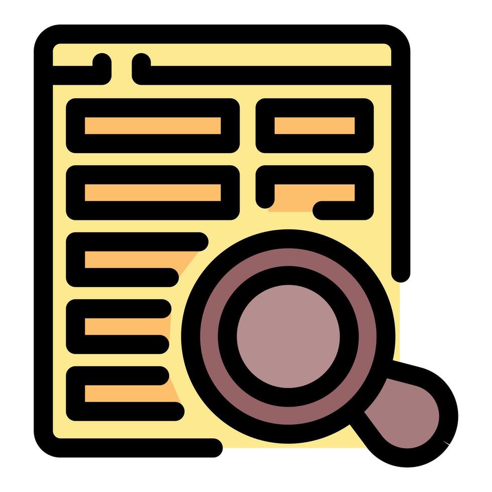 Magnifying glass exploring data on computer screen, online research and analysis vector