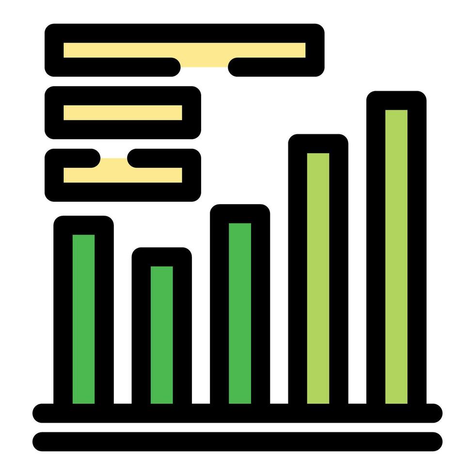 Growing bar chart with data increasing and text boxes displaying information vector