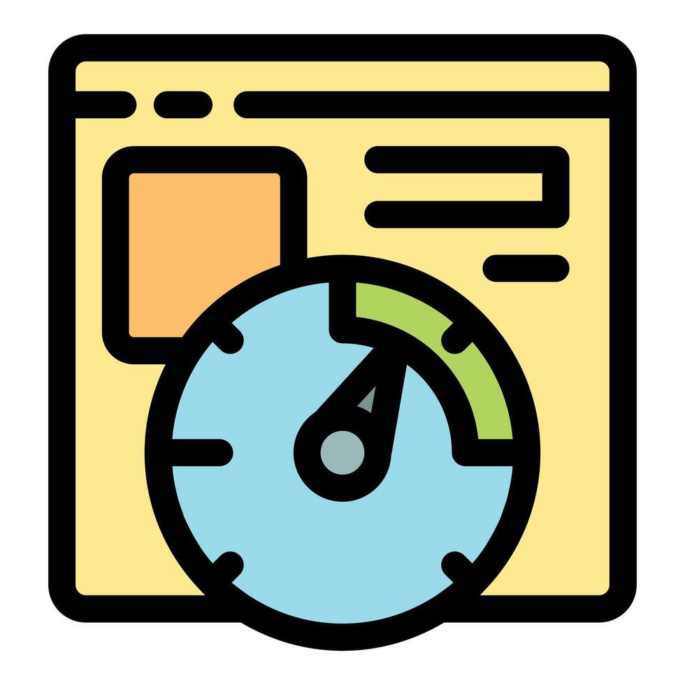 Speedometer showing website loading time and speed test vector