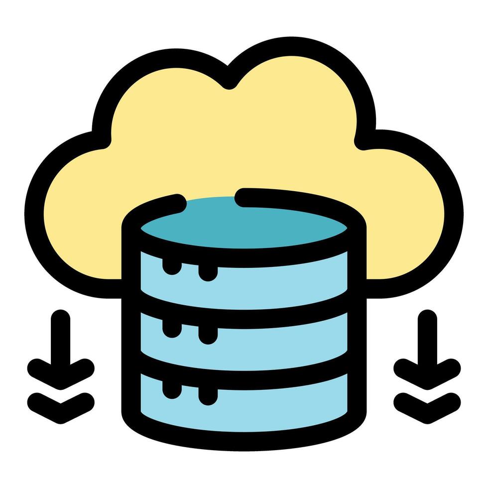 Cloud database downloading data from server storage vector