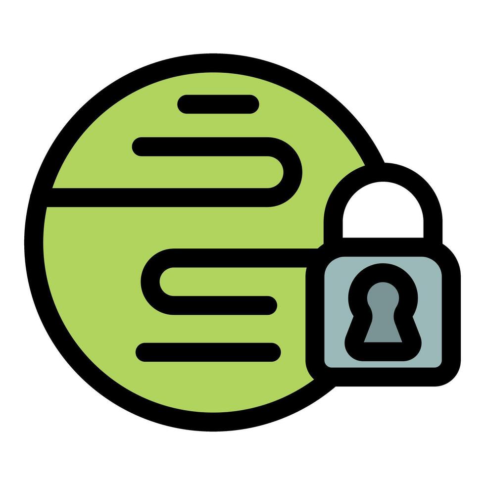 Green planet earth with closed padlock symbolizing security vector