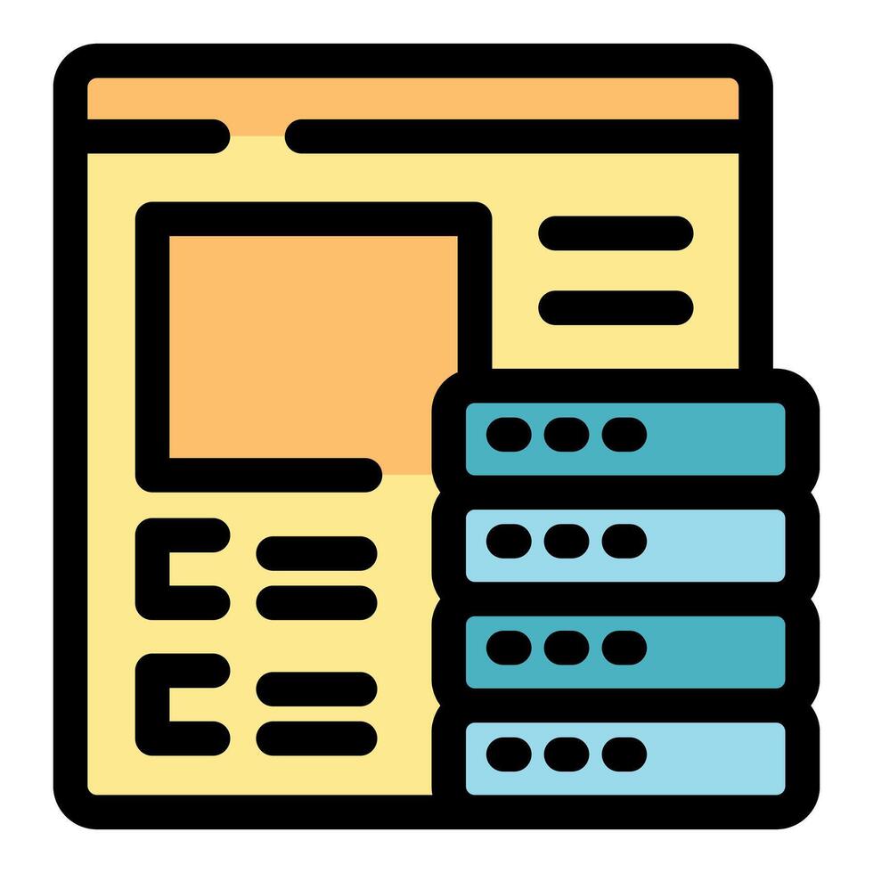 Web hosting service providing storage space on a server vector