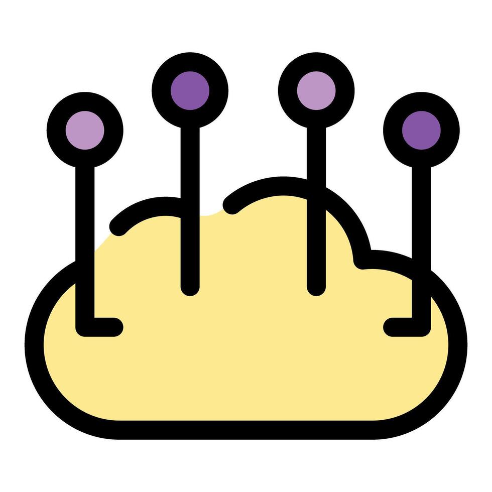 Cloud computing technology connecting data points through digital infrastructure vector