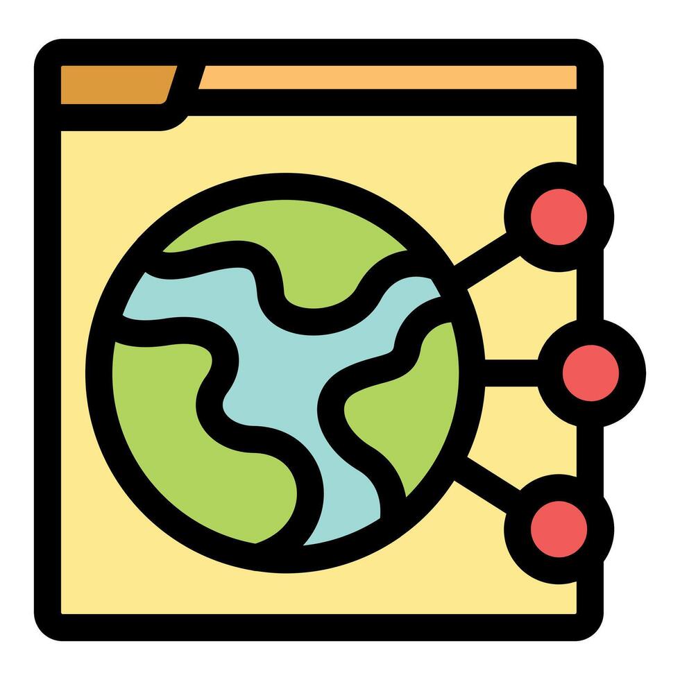 Global network connecting world on website interface simplifying communication vector
