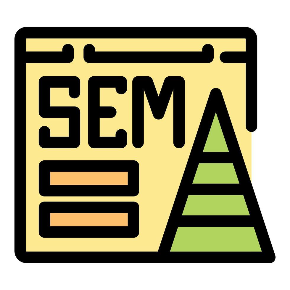 Search engine marketing strategy depicted with website and funnel icon vector