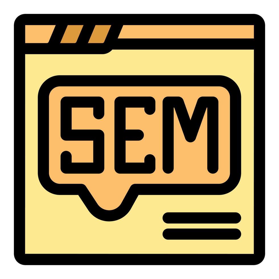 Search engine marketing strategy showing sem acronym in a website vector