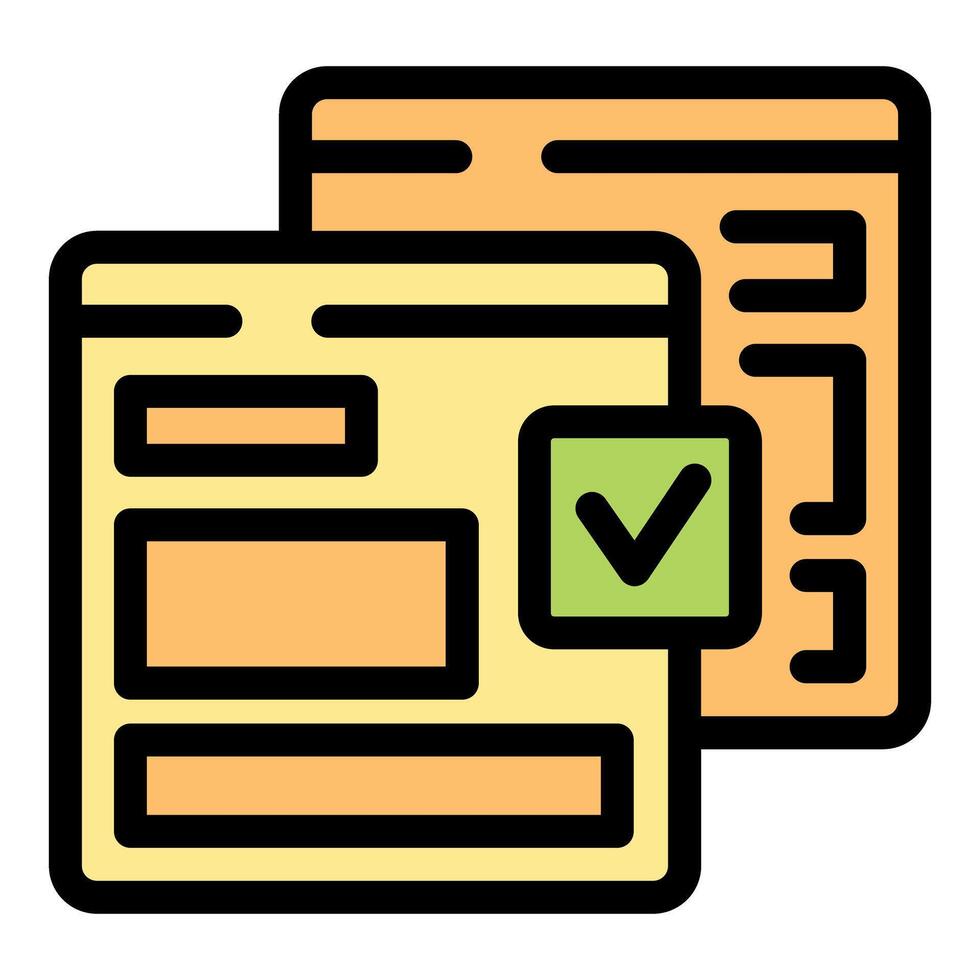Web design project approved with check mark icon displaying successful completion vector