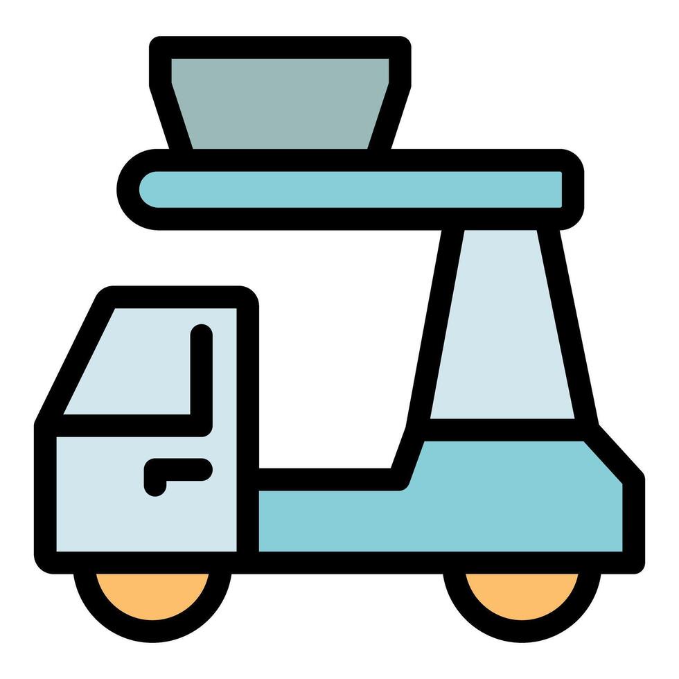 Airport stair truck lifting passengers bridge vector