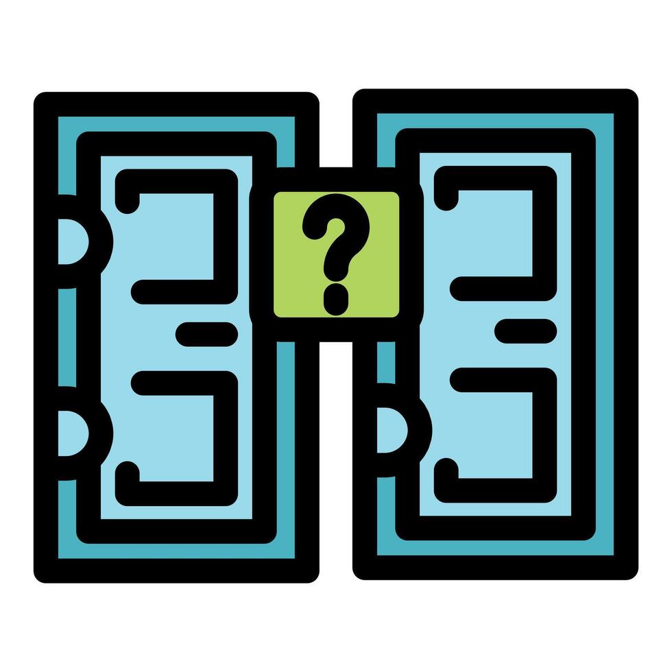Choosing between two doors representing different career paths vector