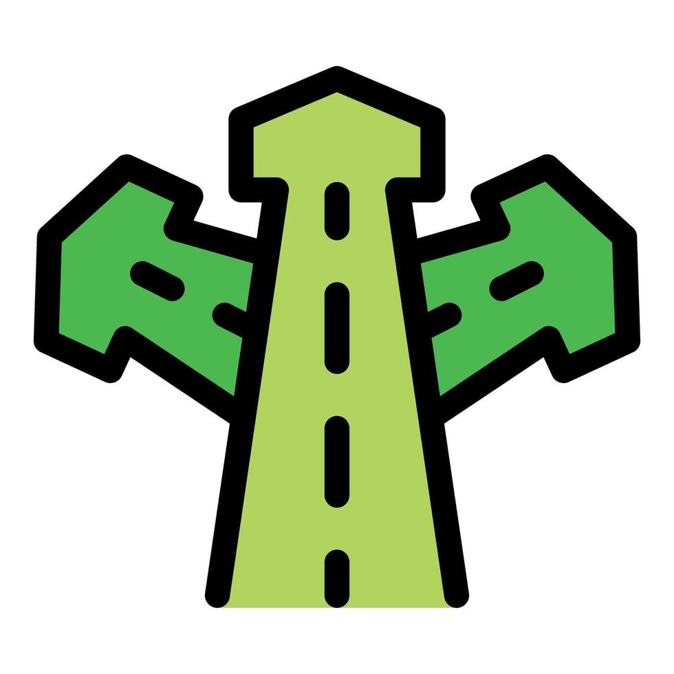 Three way intersection leading to sustainable urban mobility vector