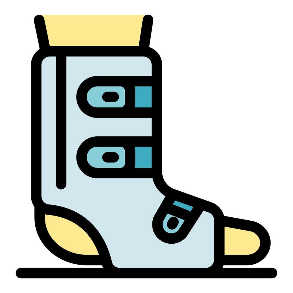 Orthopedic boot protecting and supporting injured foot and ankle vector