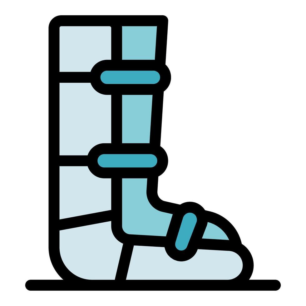 Orthopedic boot protecting injured foot and ankle supporting recovery vector