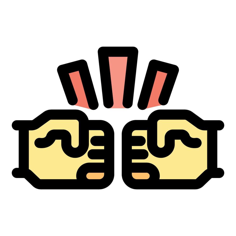 Two fists bumping together creating a spark of energy and power vector