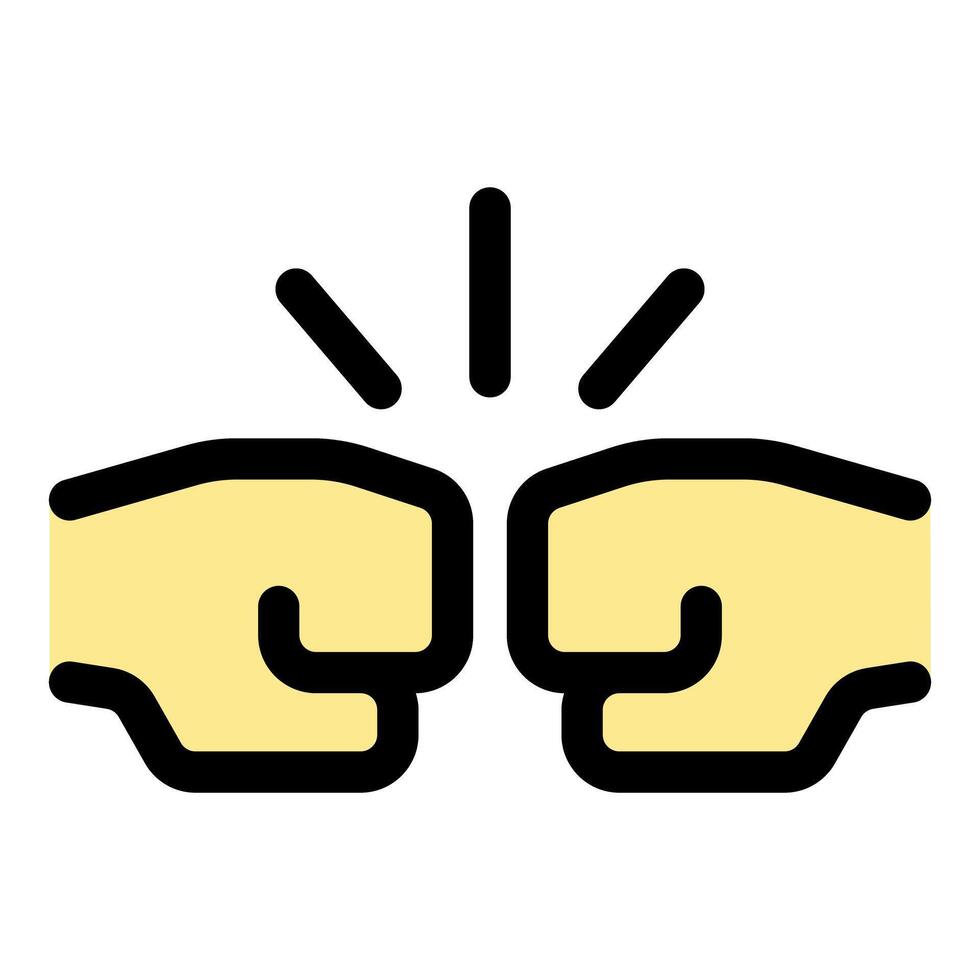Two fists bumping cartoon expressing camaraderie and respect vector