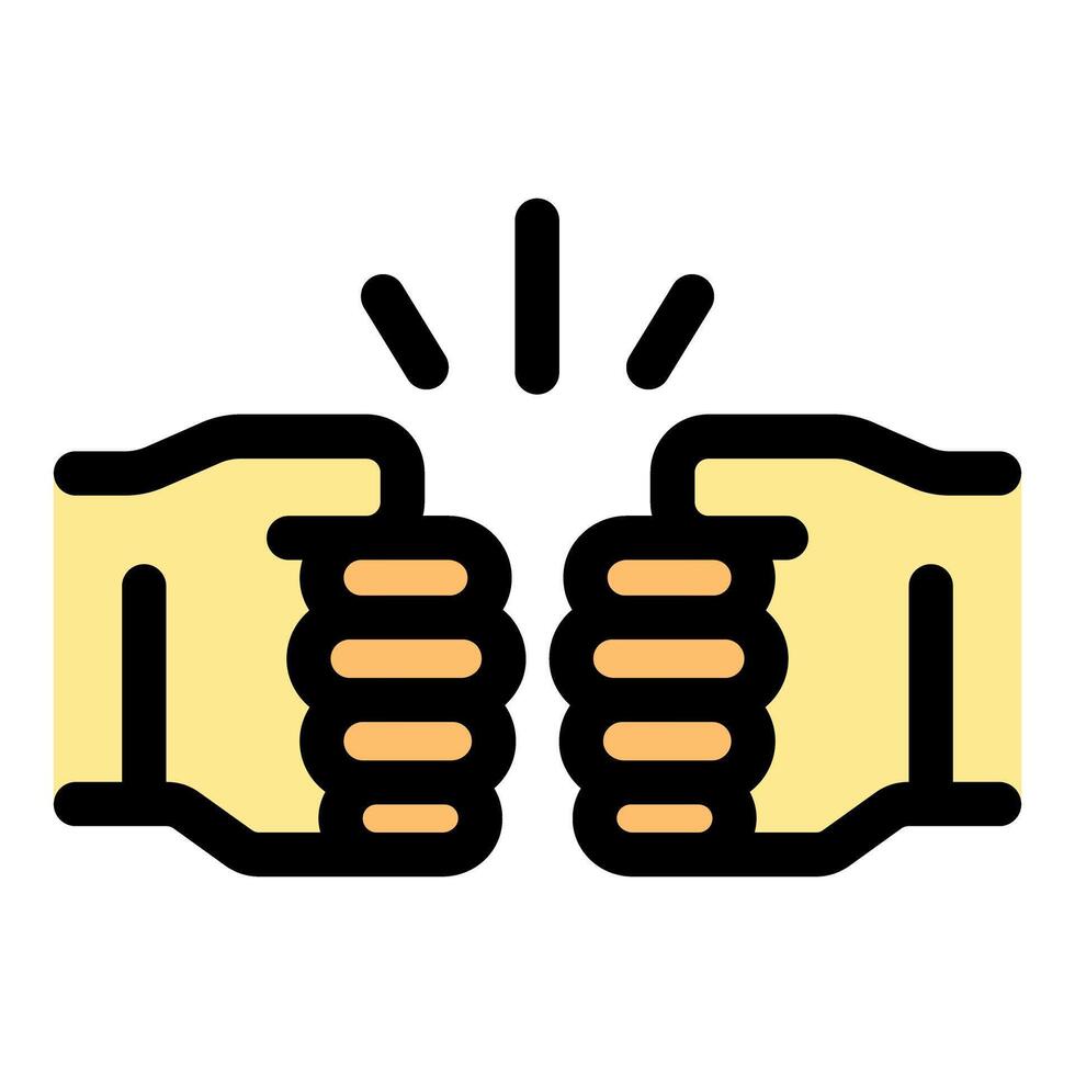 Two hands doing a fist bump celebrating success vector