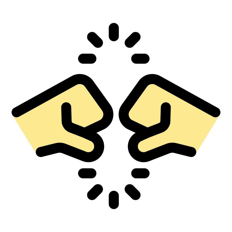 Two hands doing fist bump, celebrating success and teamwork vector