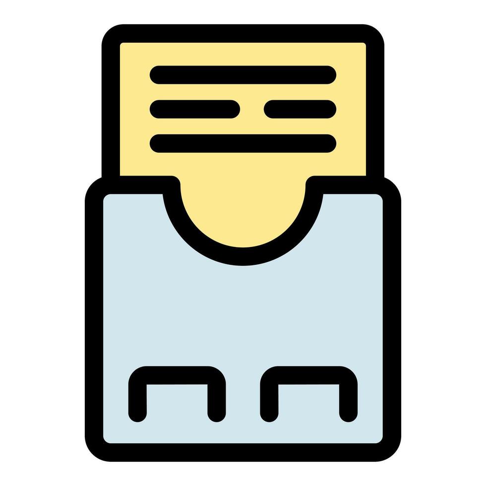 Archive folder storing important documents with text lines vector