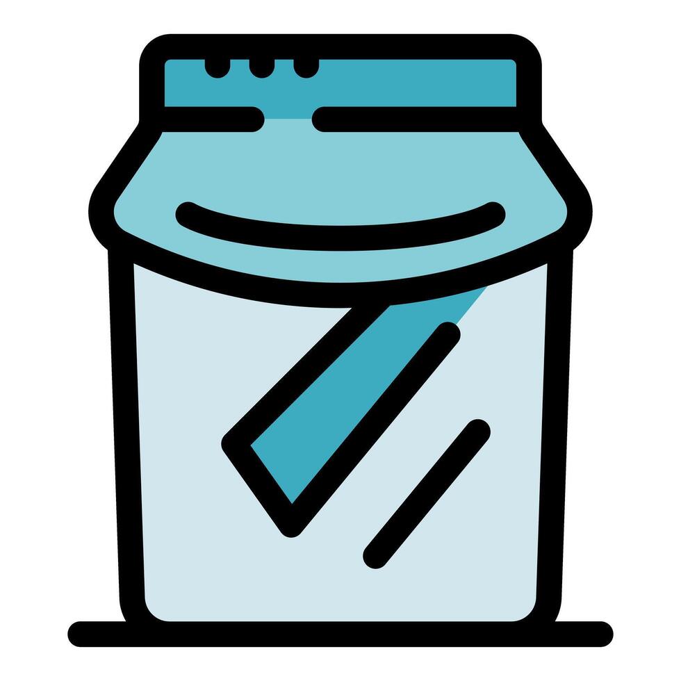 Protein supplement container representing fitness and healthy lifestyle vector