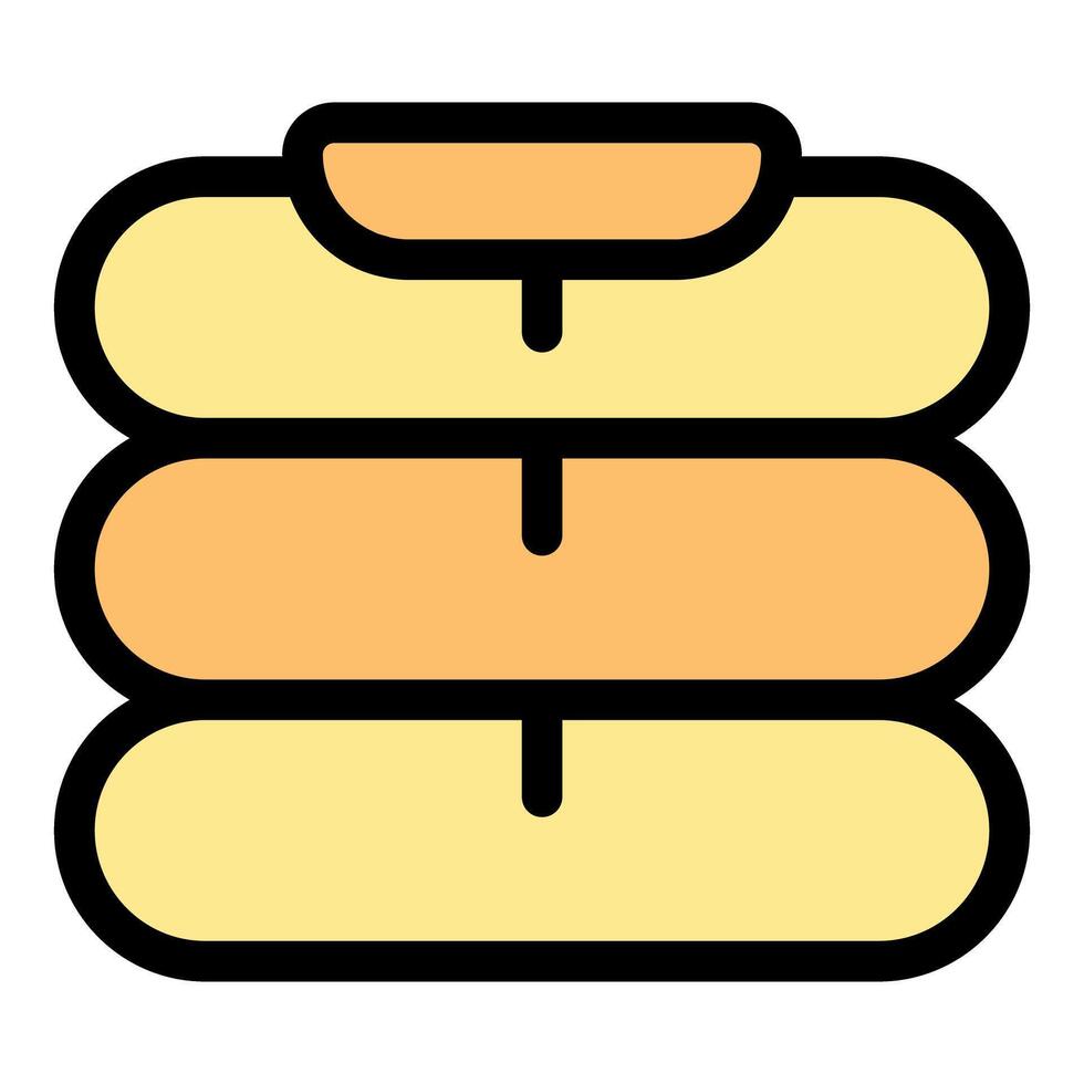 Stack of three inflatable mattresses for camping and outdoor adventures vector