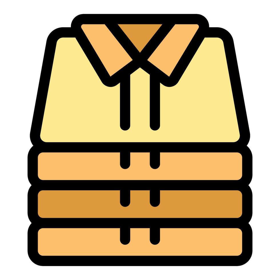 Stack of folded polo shirts displaying organization and style vector