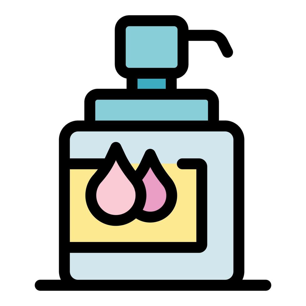 Pink liquid soap dispenser for handwashing and hygiene vector