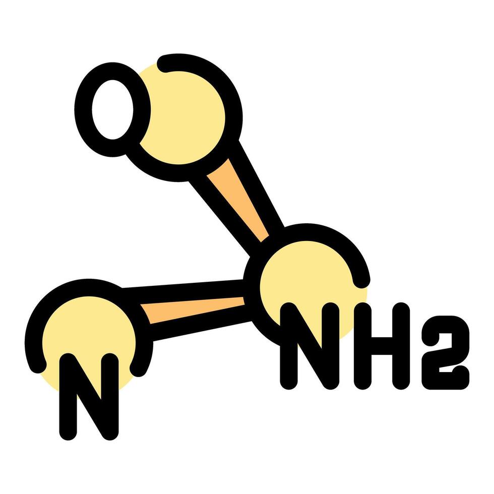 Nitrosamine chemical formula showing nitrogen and oxygen atoms vector