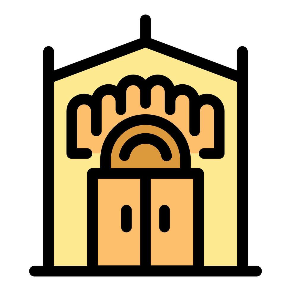 Building entrance with art deco style design element vector