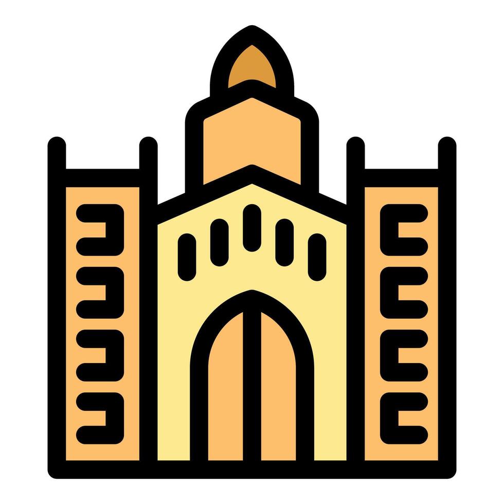 Hassan ii mosque showing moorish architecture and decoration vector