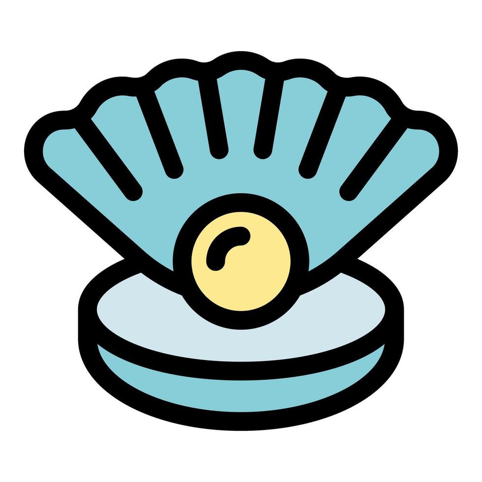 Open shell showing beautiful round pearl inside vector