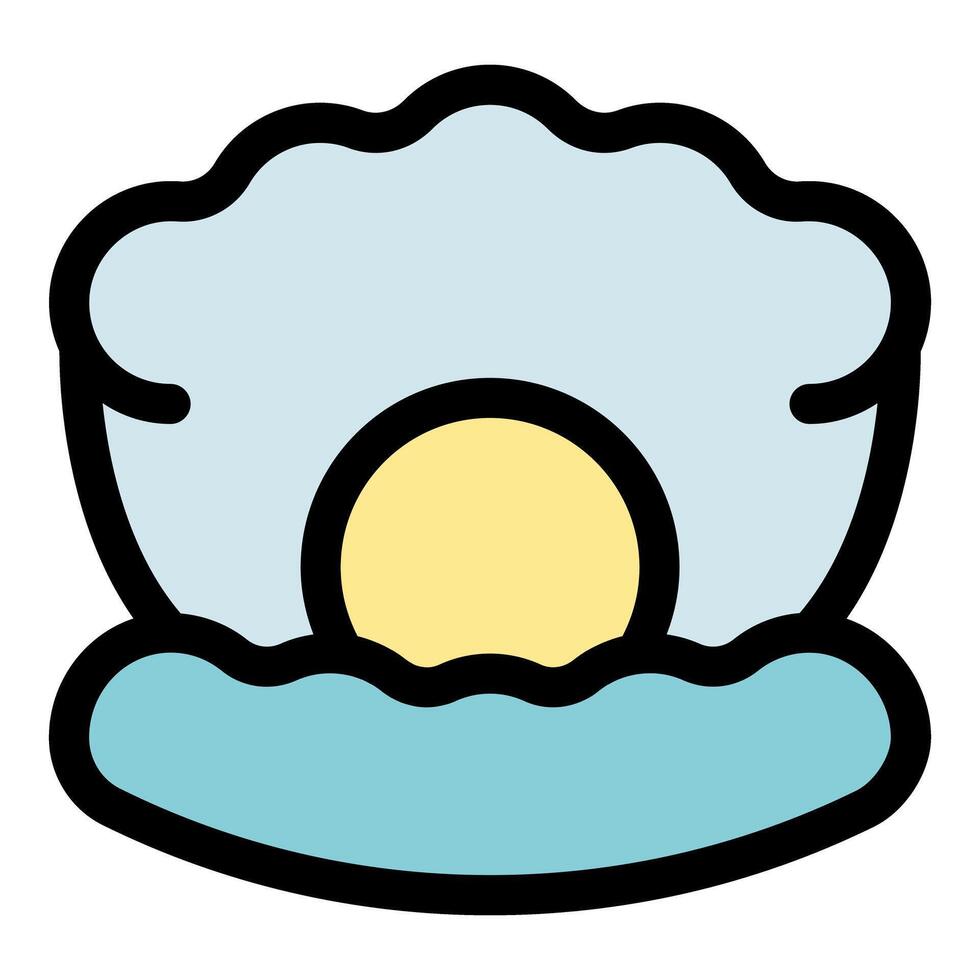 Open oyster showing a big round pearl resting on soft mantle tissue vector