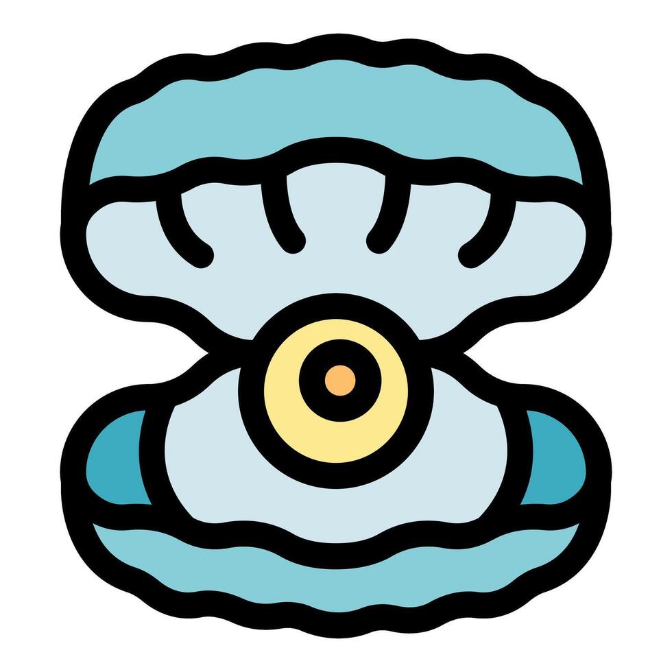 Open pearl showing precious gem inside marine seashell vector