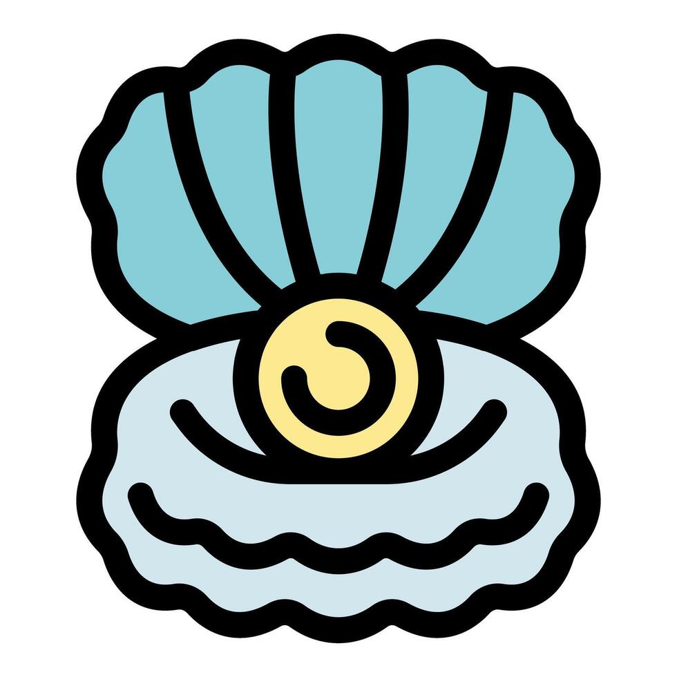 Open shell showing pearl with mantle and nacreous layer vector