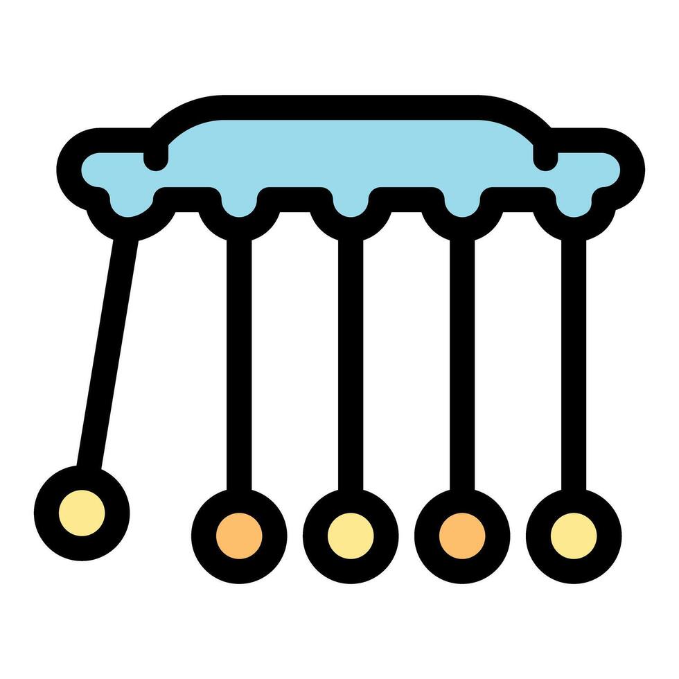 Newton's cradle balancing balls swinging physics experiment vector