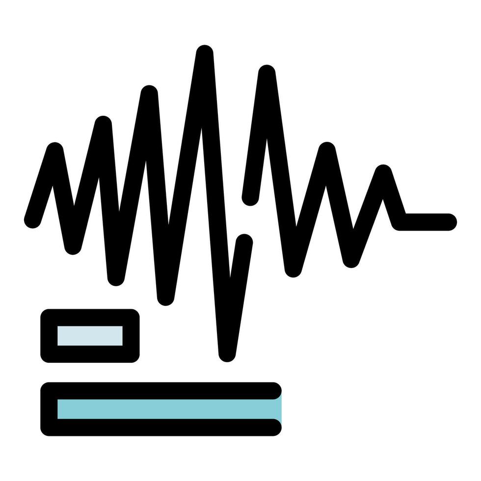 Earthquake seismogram showing seismic waves and ground motion intensity vector