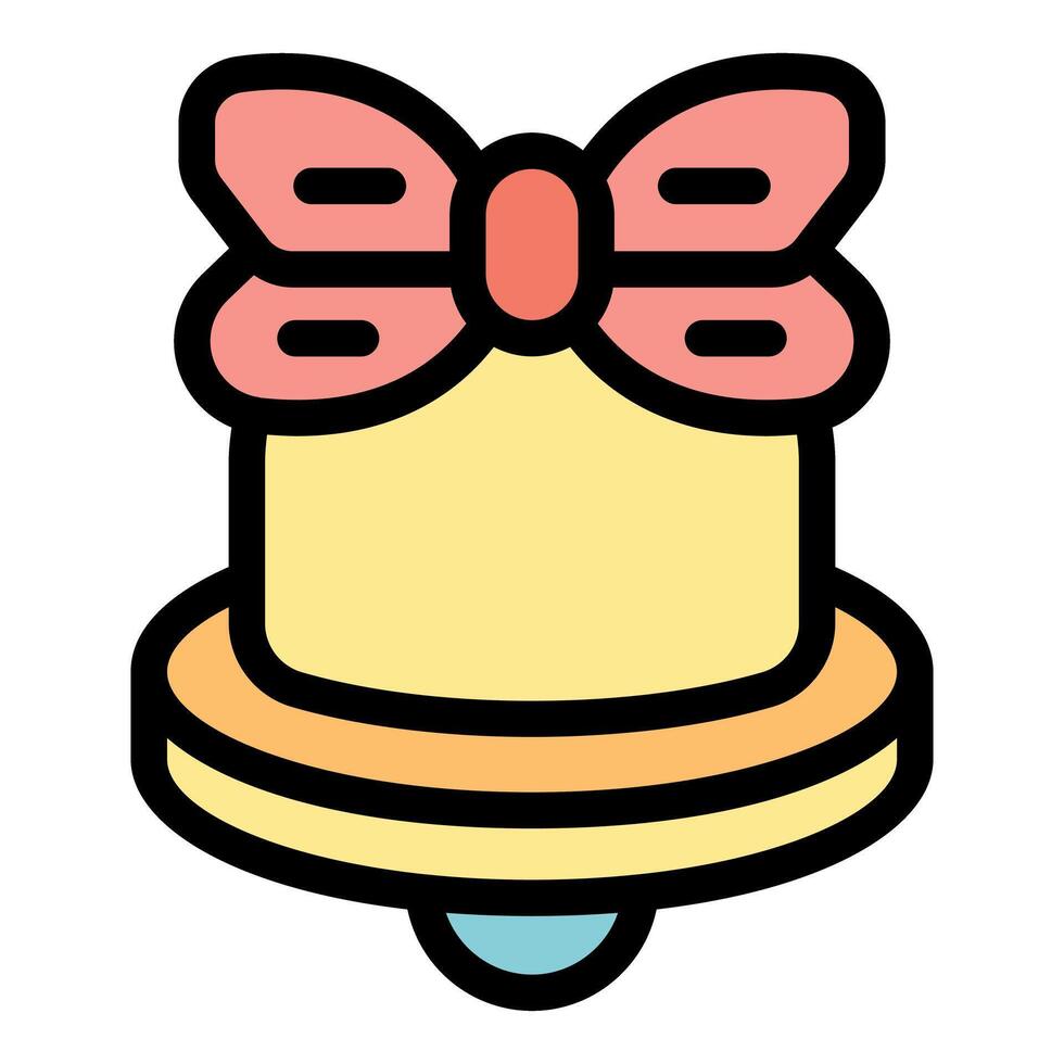 Yellow notification bell with pink bow, delivering important updates with style vector