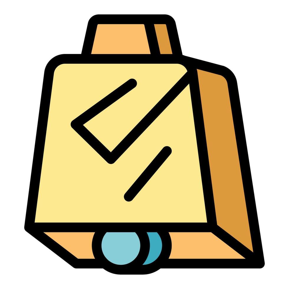 Gold cowbell making farm noise with clapper striking sides vector