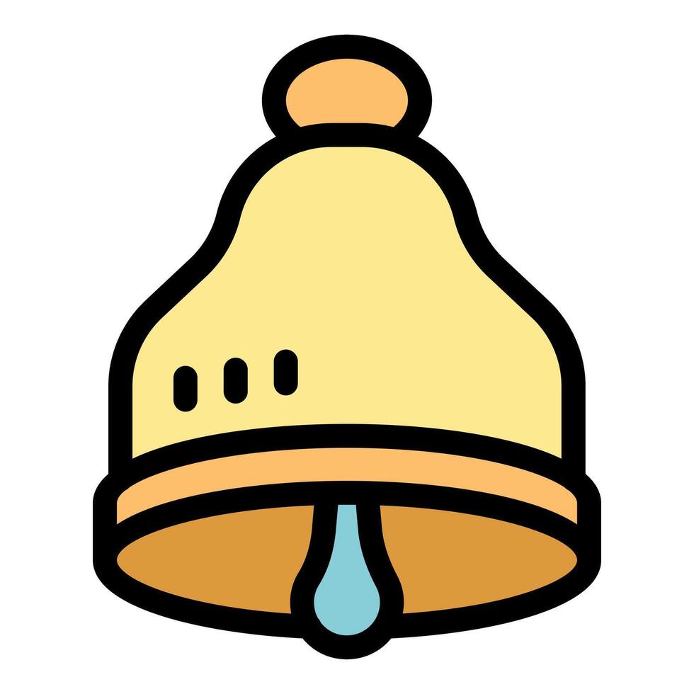 Yellow notification bell icon ringing, sending a signal vector