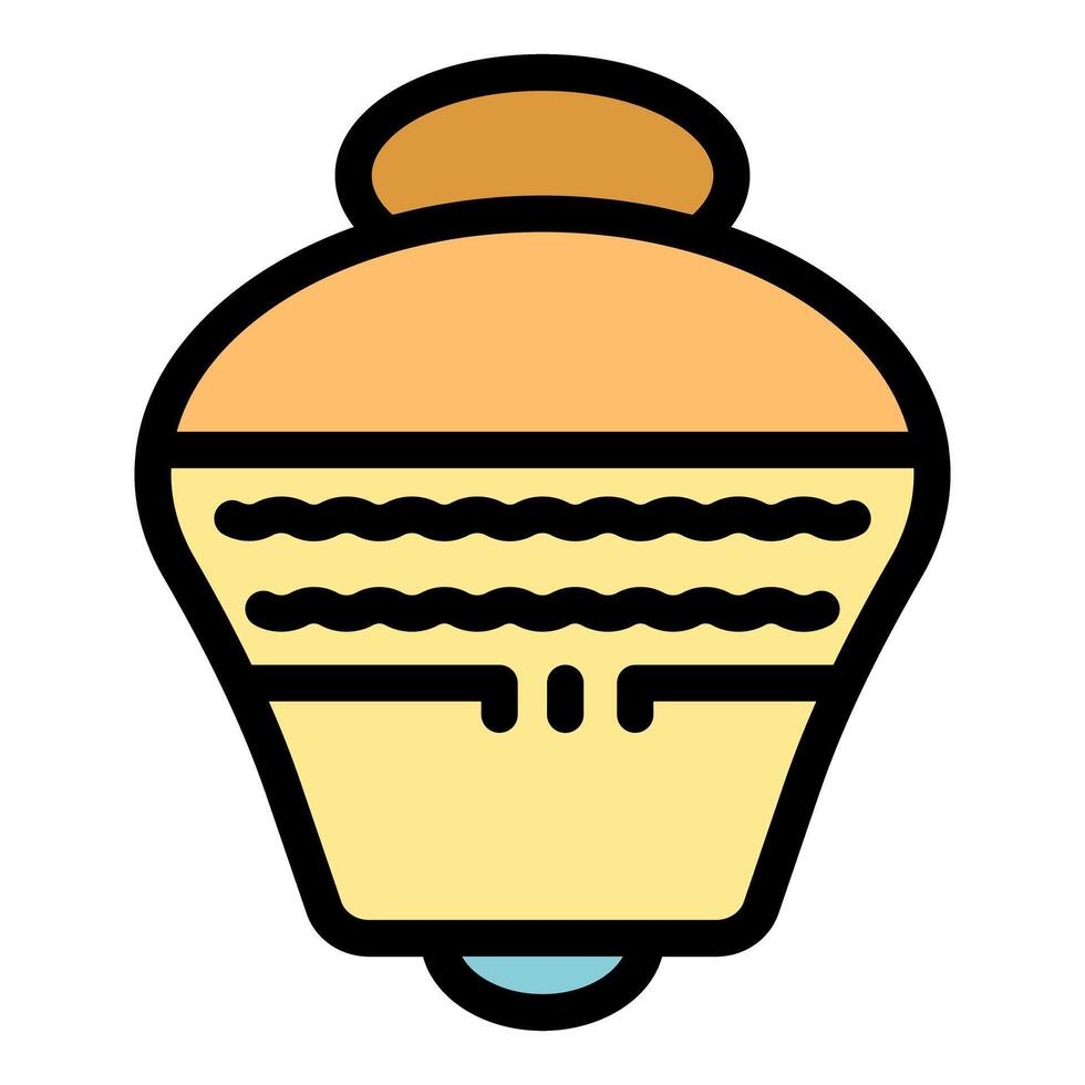 Spinning top toy with ornate details rotating and balancing on its point vector