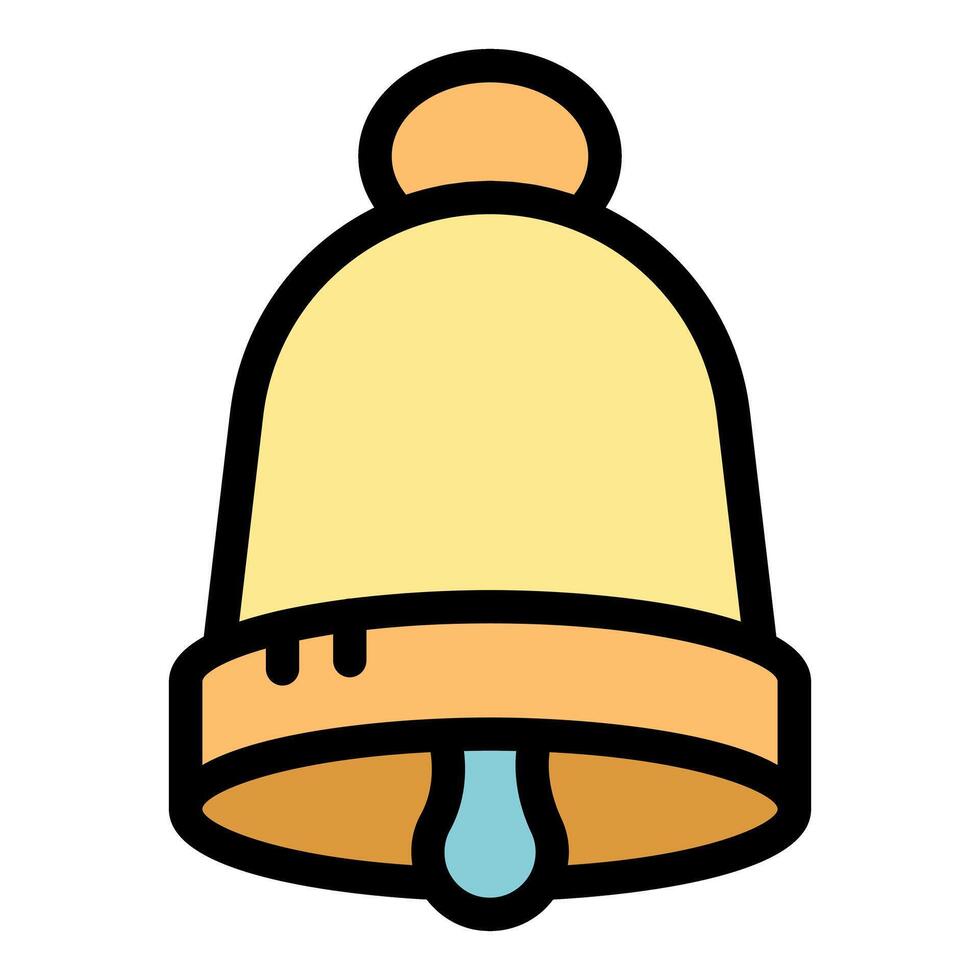 Yellow notification bell ringing with clapper showing vector