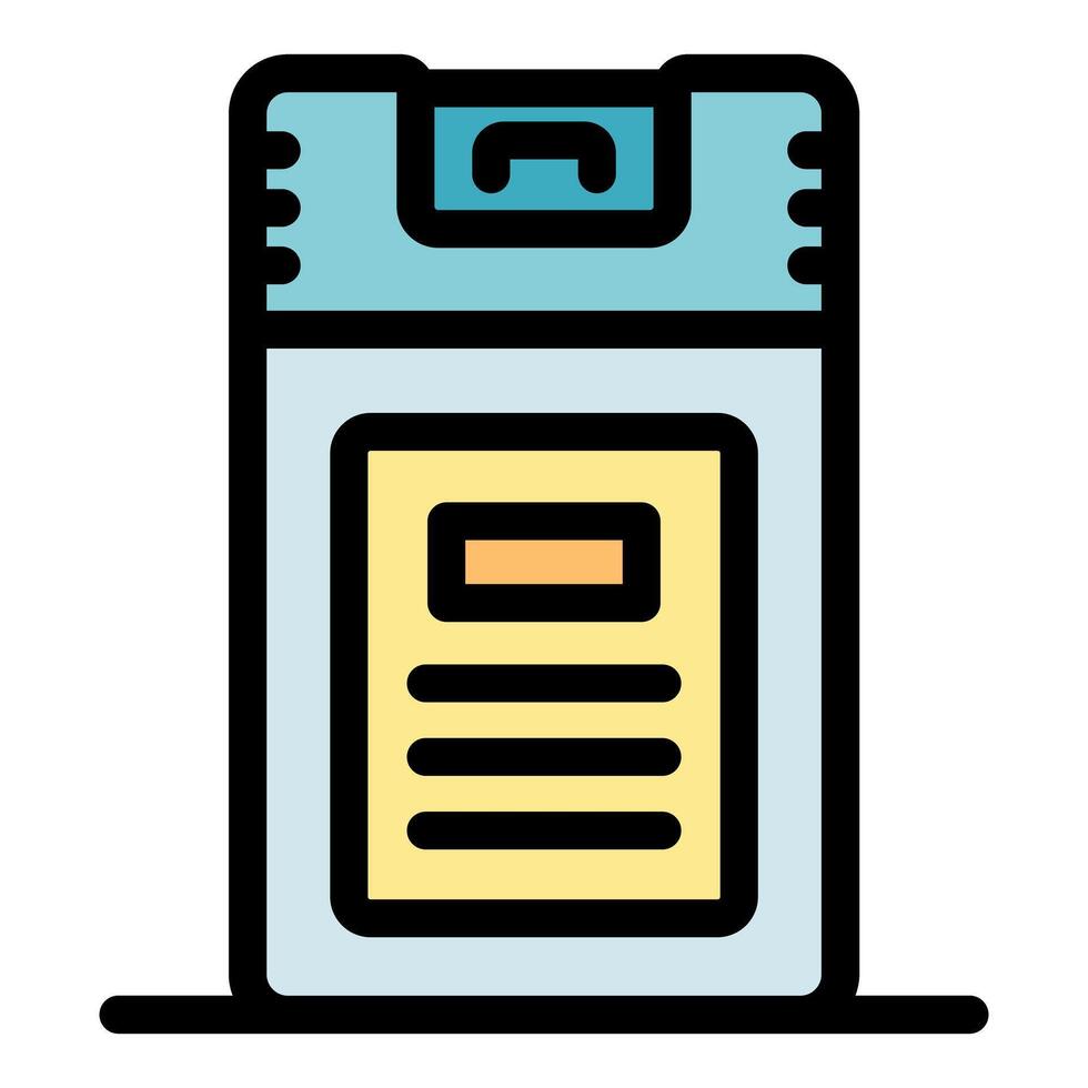 Intercom device displaying information and call button icon vector