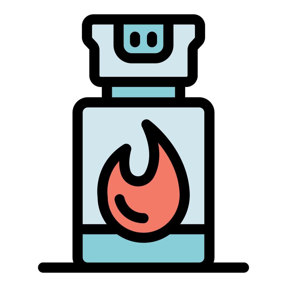 Pepper spray burning icon protecting from attacker with self defense tool vector