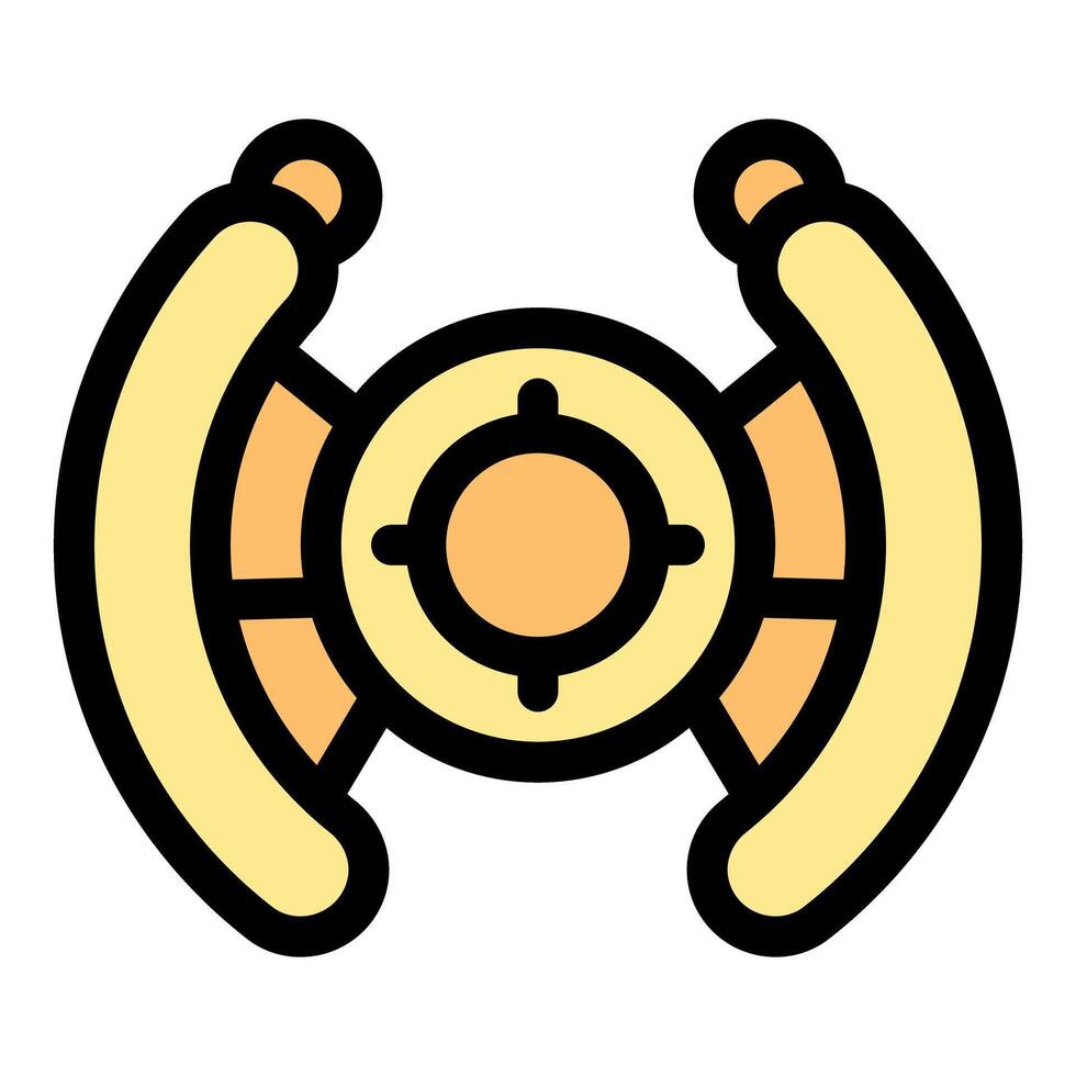 Futuristic spaceship targeting system with advanced controls, navigating the galaxy vector