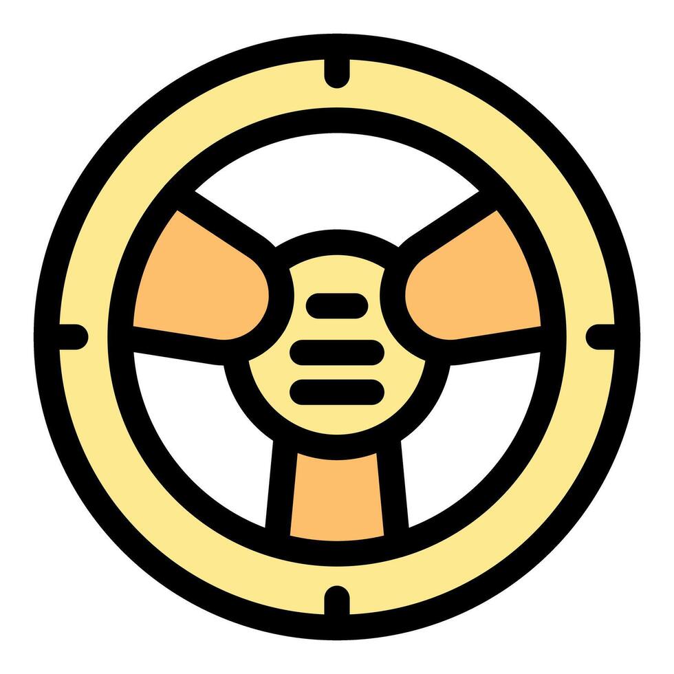 Steering wheel symbol of driving and automotive control vector