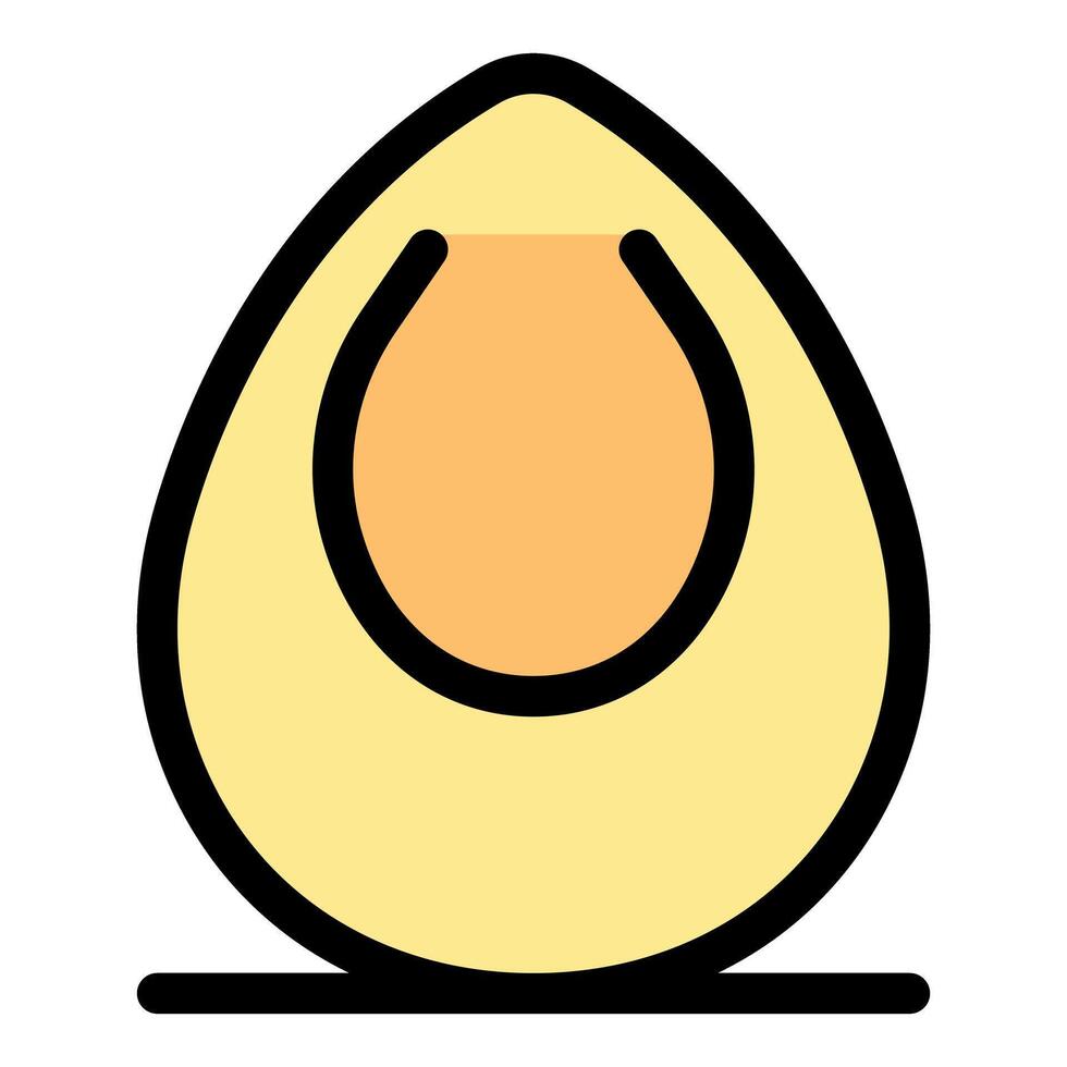 Half avocado with seed showing its healthy pulp and yellow skin vector