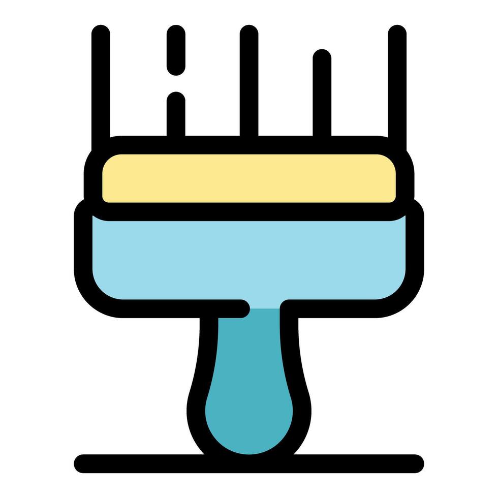 Paintbrush applying a layer of paint to a surface vector