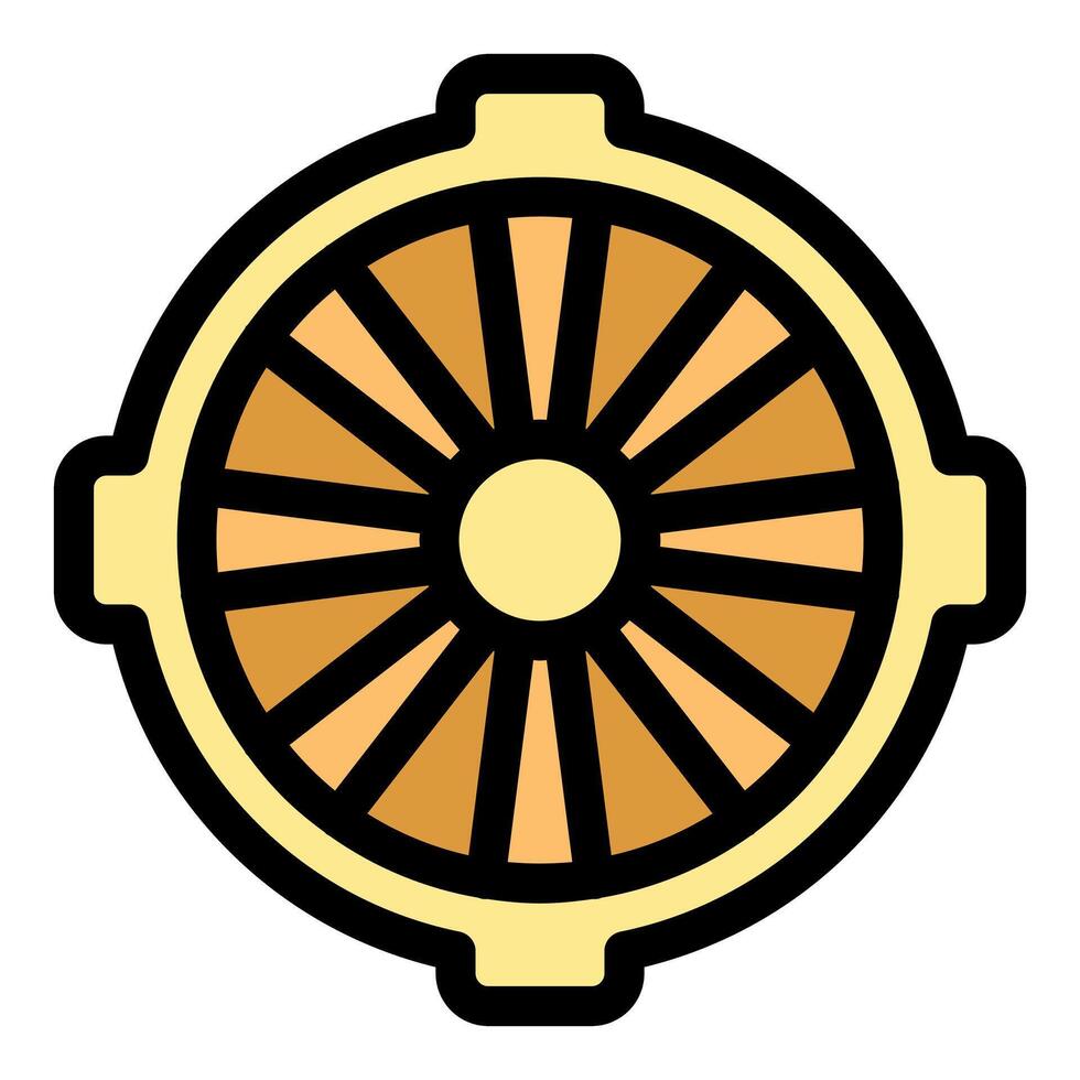 Round ventilation system covering providing airflow in building vector